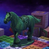 Green Army Horse